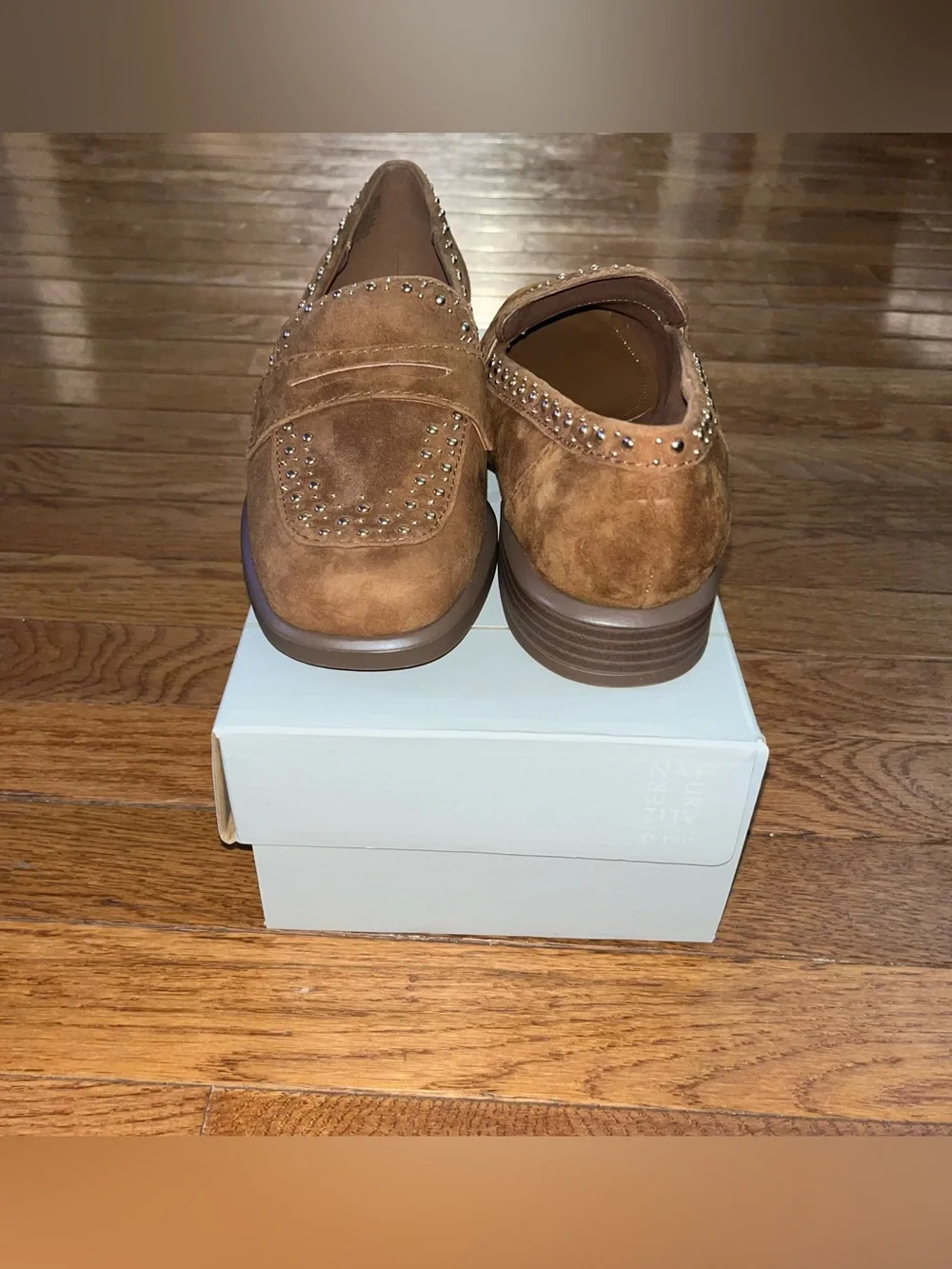 27 EDIT Naturalizer Haven 2 Penny Loafers Dark Chestnut Suede Women’s 8